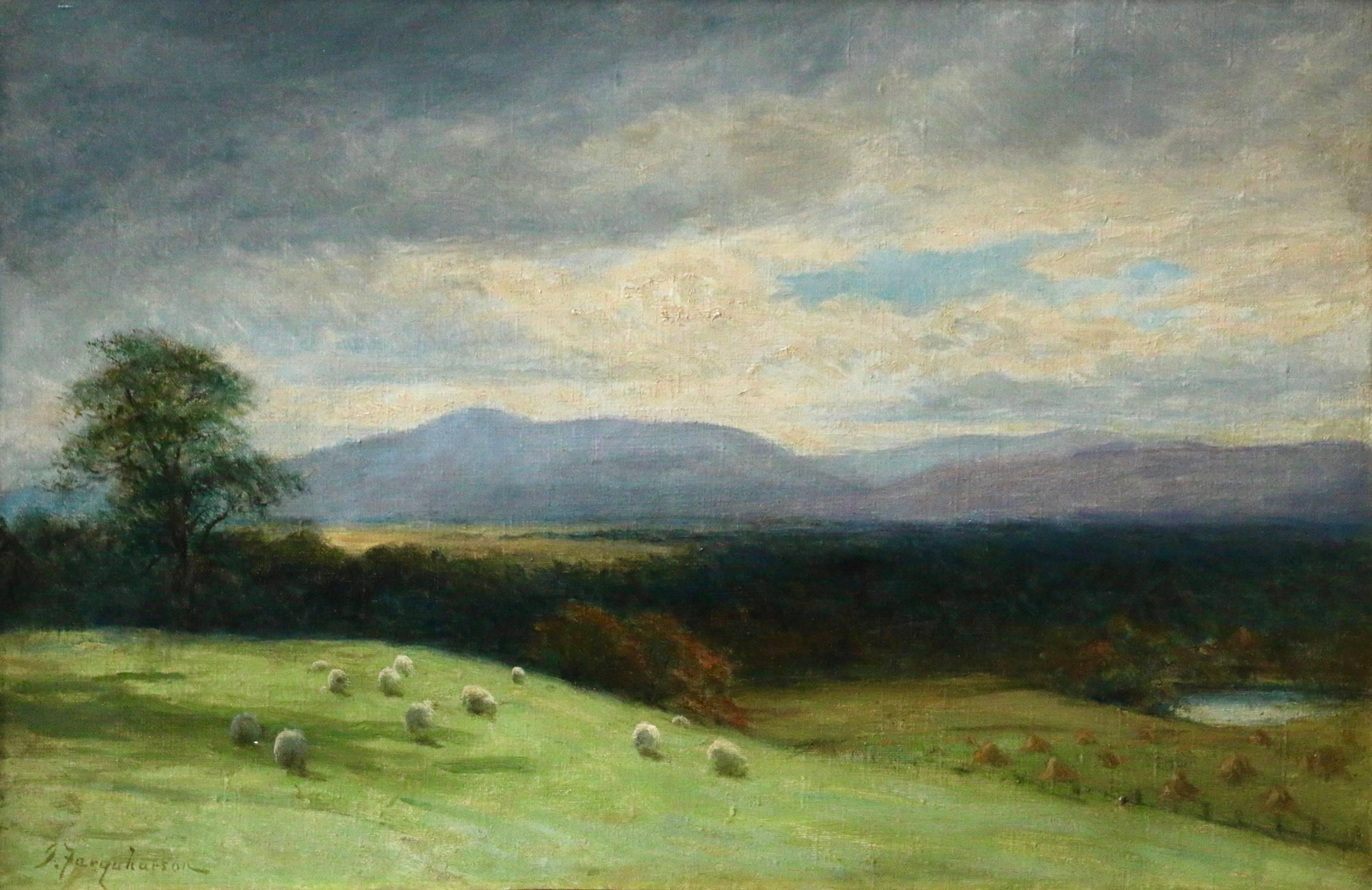 Joseph Farquharson Landscape Painting - Sheep in the Hills