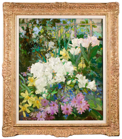 Spring Flowers - Post Impressionist Landscape Oil by William Lee Hankey