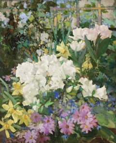 Spring Flowers - Post Impressionist Landscape Oil by William Lee Hankey