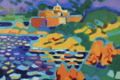 Nuages Colores - Peinture à l'huile représentant un paysage fauviste moderniste, de Guy Charon