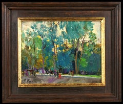 Le Parc Monceau - Impressionist Landscape Oil Painting by Georges Lapchine