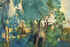 Le Parc Monceau - Dipinto a olio di paesaggio impressionista di Georges Lapchine