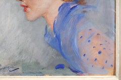 Une jeune femme - Post Impressionist Portrait Oil by Jean-Gabriel Domergue