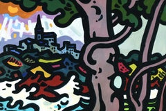 „La mer en colore“ – Modernistisches, fauvistisches Landschaftsgemälde in Öl von Guy Charon