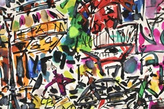 Le Moulin Rouge - Paisaje urbano expresionista en gouache y acuarela, de Gen Paul