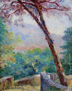 „Chemin à travers les collines“ – Postimpressionistisches Landschaftsgemälde in Öl von Othon Friesz