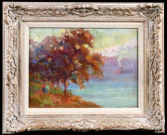Tramonto - Paesaggio post-impressionista a olio di Robert Pinchon
