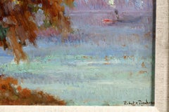 „Coucher de Soleil“ – postimpressionistisches Landschaftsgemälde in Öl von Robert Pinchon