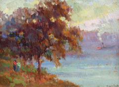 Coucher de Soleil - Post Impressionist Landscape Oil by Robert Pinchon