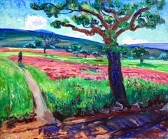 Rene Seyssaud - Champ de Lavande en Provence, Fauvist Oil on Canvas c1905