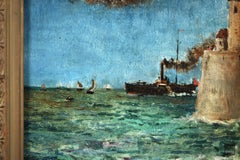 Alfred Stevens - Le Treport, Moonlit Marine, 19th Century Belgian Oil c.1885