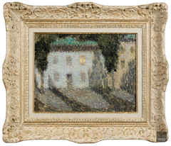 Henri Le Sidaner - Notturno, Finestra illuminata, Intimista. Olio su tavola, 1920 circa
