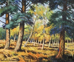 Paulémile Pissarro - Automne dans les Bois, Post-Impressionist Oil c.1950