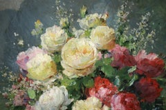 Bouquet de fleurs - Impressionist Still Life Oil Painting by Ernest Quost