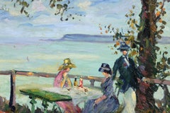 Robert Antoine Pinchon - Sur la Terrasse, Honfleur, Post-Impressionist 1910