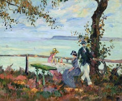 Robert Antoine Pinchon - Sur la Terrasse, Honfleur, Post-Impressionist 1910