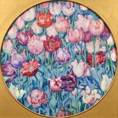 Theo van Rysselberghe - Tulipes, Neo-Impressionist Tondo, Les XX, c1905