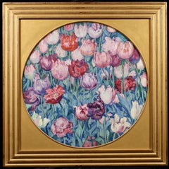 Theo van Rysselberghe - Tulipes, Neo-Impressionist Tondo, Les XX, c1905