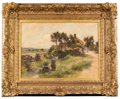 Léon Augustin Lhermitte (francese, 1844–1925), *Les Puiseuses d'eau*, pastello su tela
