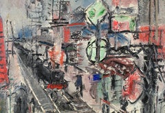 Gen Paul – Original-Ölgemälde auf Leinwand – signiert und betitelt „Gare de Bois-Colombes“