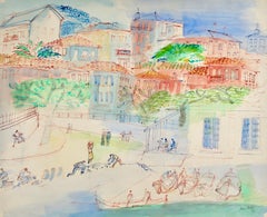 JEAN DUFY ORIGINAL WATERCOLOUR - "VILLEFRANCHE-SUR-MER" - SIGNED & DATED 1926