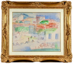 JEAN DUFY ORIGINAL WATERCOLOUR - "VILLEFRANCHE-SUR-MER" - SIGNED & DATED 1926