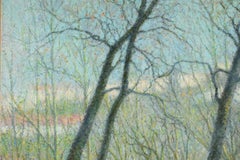 RAYMOND THIBESART (1874-1968) GRANDE OLIOSCOPIO FIRMATO - PRIMAVERA A VILLENEUVE-LOUBET