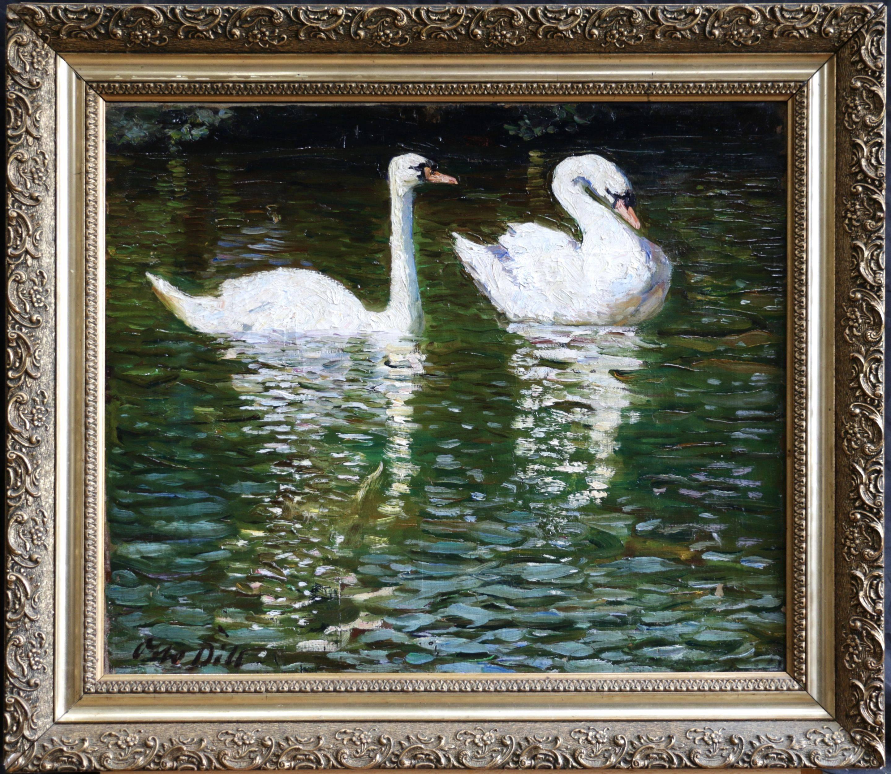 Swans - Painting by Otto Dill