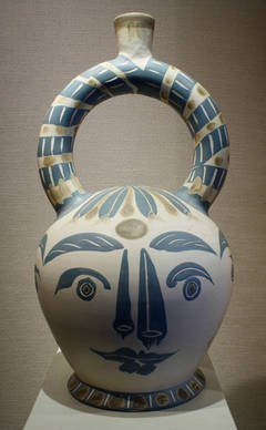 Vintage Aztec Vase with Four Faces