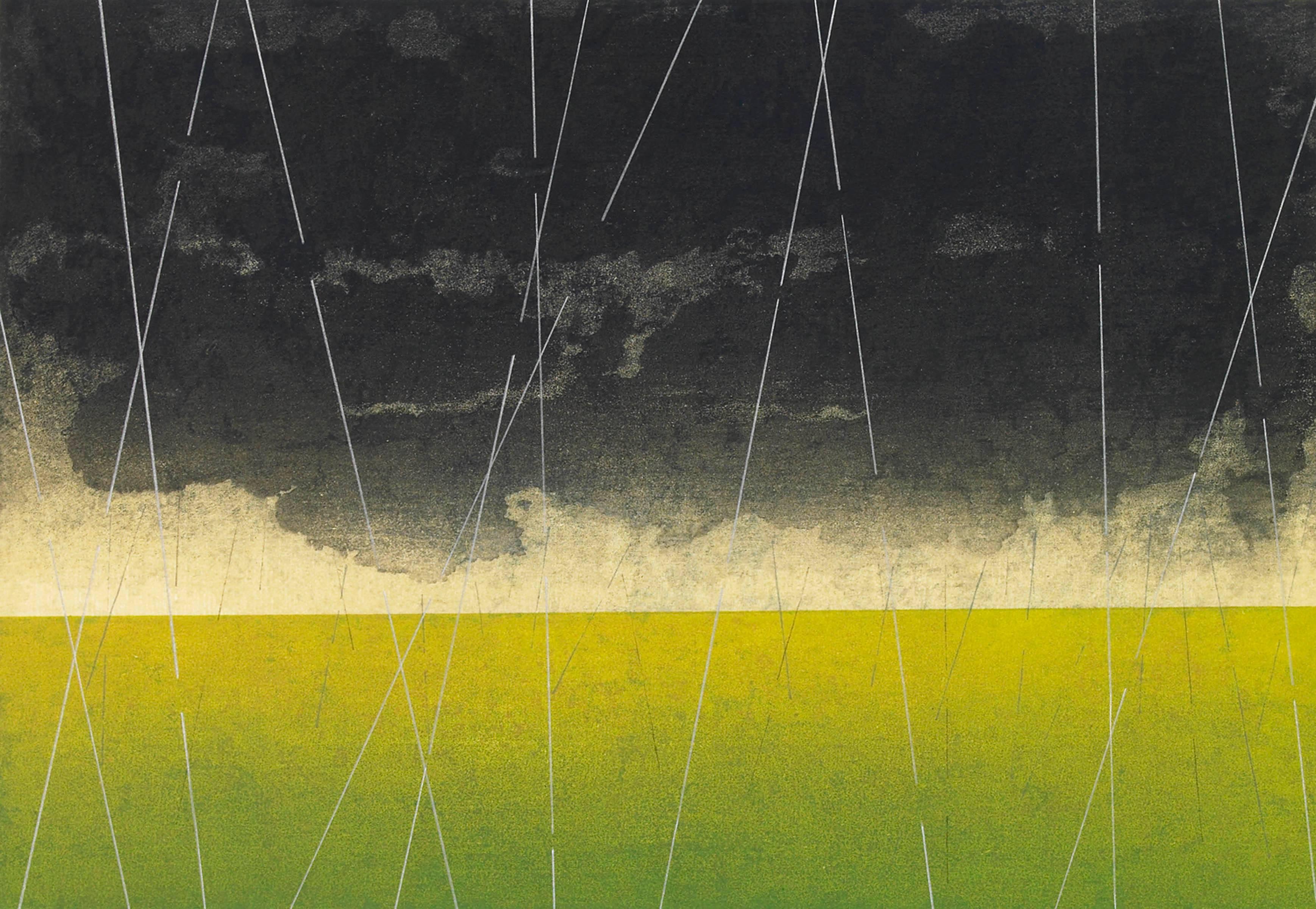 Keiji Shinohara, Accelerondo, Ukiyo-e woodcut print landscape, 2005