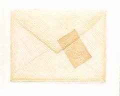 Light Envelope with Tape, realist watercolor and pencil still life, 2016