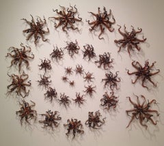 Christopher Adams, Untitled (black/brown group), Ceramic sculpture, 2014