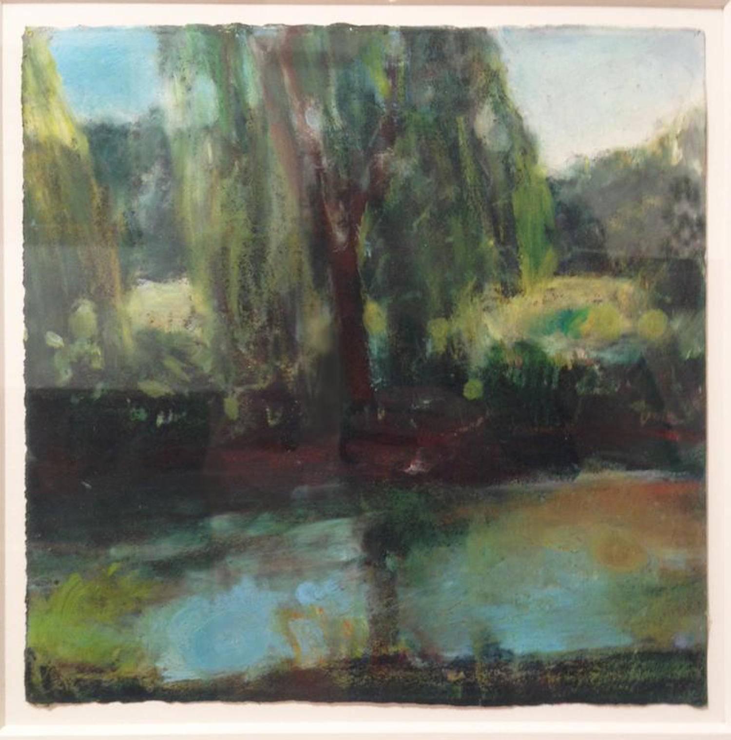 In her Impressionist oil pastel, Willow, Daisy Craddock uses the soft, malleable quality of her medium to render the quiet immensity of the willow tree. Bathed in a sort of hush, facilitated by the velvet surface of her pastel, Craddock's blues,