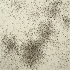 Tamiko Kawata, Constellation II, Abstract safety pin and acrylic painting, 2002