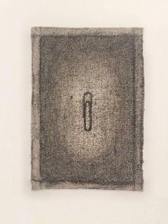 Tamiko Kawata, A Paper Clip, Charcoal on canvas still life drawing, 2008