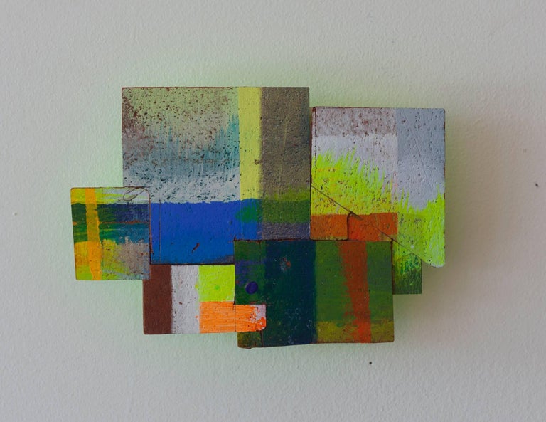 Joan Grubin - Detritus #31, multicolored acrylic on pressed wood
