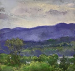 Magic Mountain, contemporary impressionist oil pastel landscape