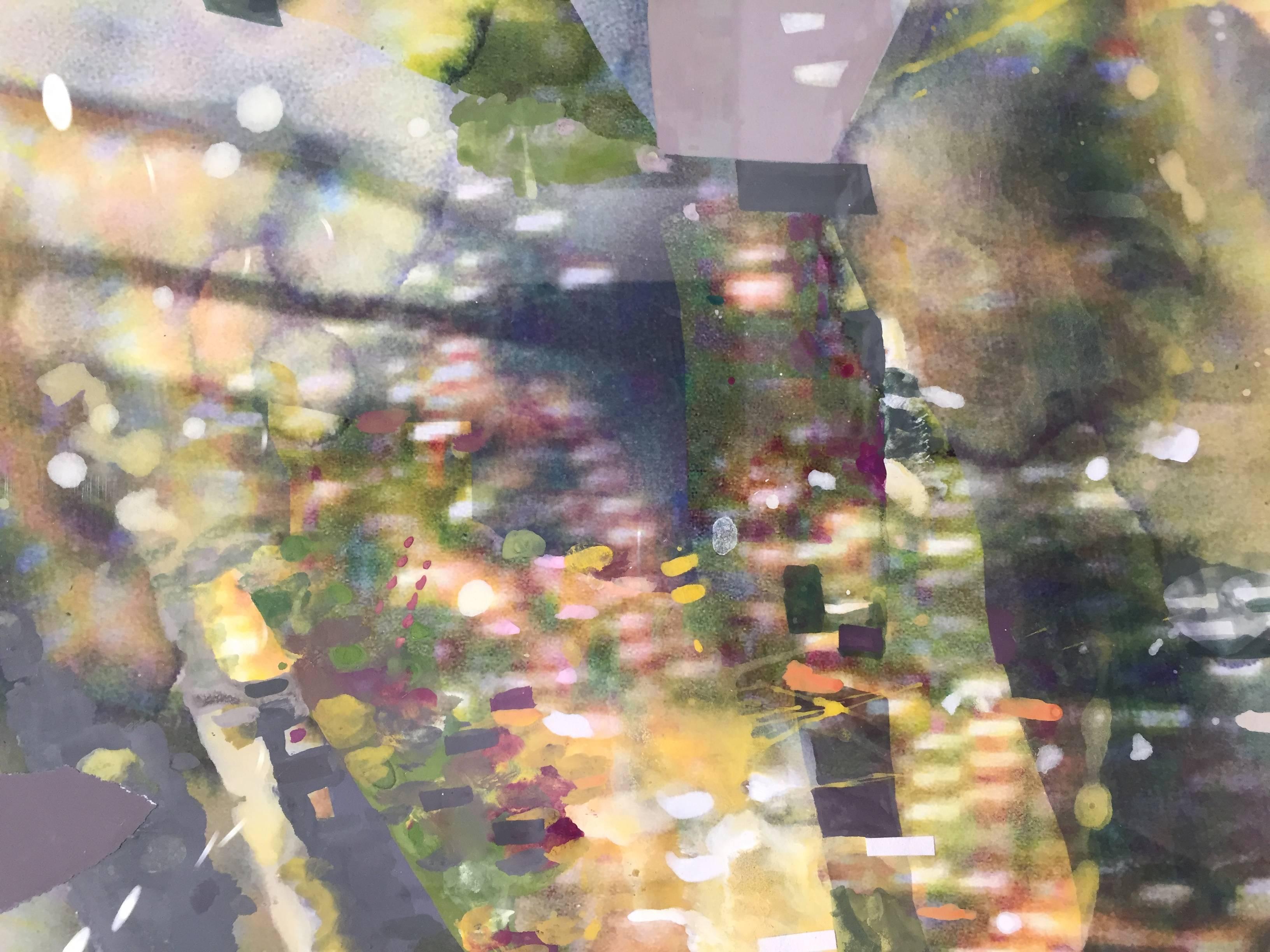 Sandy Litchfield, Fog Lights, Gouache, collage, and inkjet print cityscape, 2012 2