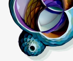 Sculpture murale géométrique Aqua, Art circulaire tridimensionnel, diversité infinie