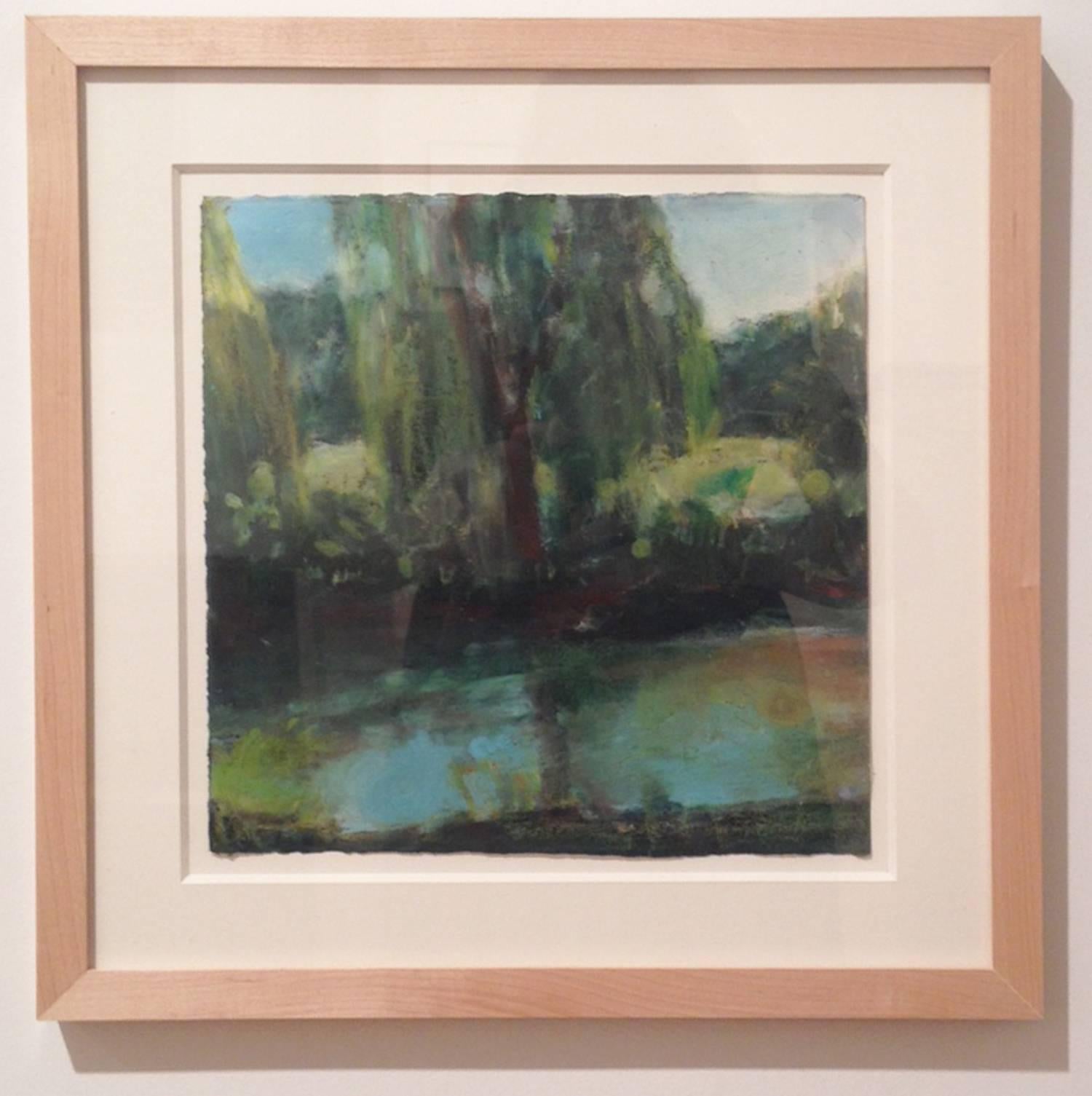 Daisy Craddock, Willow (1st Turquoise), Oil pastel landscape, 2010 1