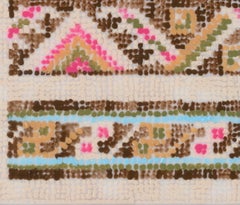 Pattern Four Pink Diamonds, 4 x 7 in, Colorful Geometric Miniature Painting