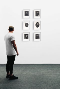 Collage di ritratti figurativi in bianco e nero, surreali, divertenti e mozzafiato, 12 x 9 in.