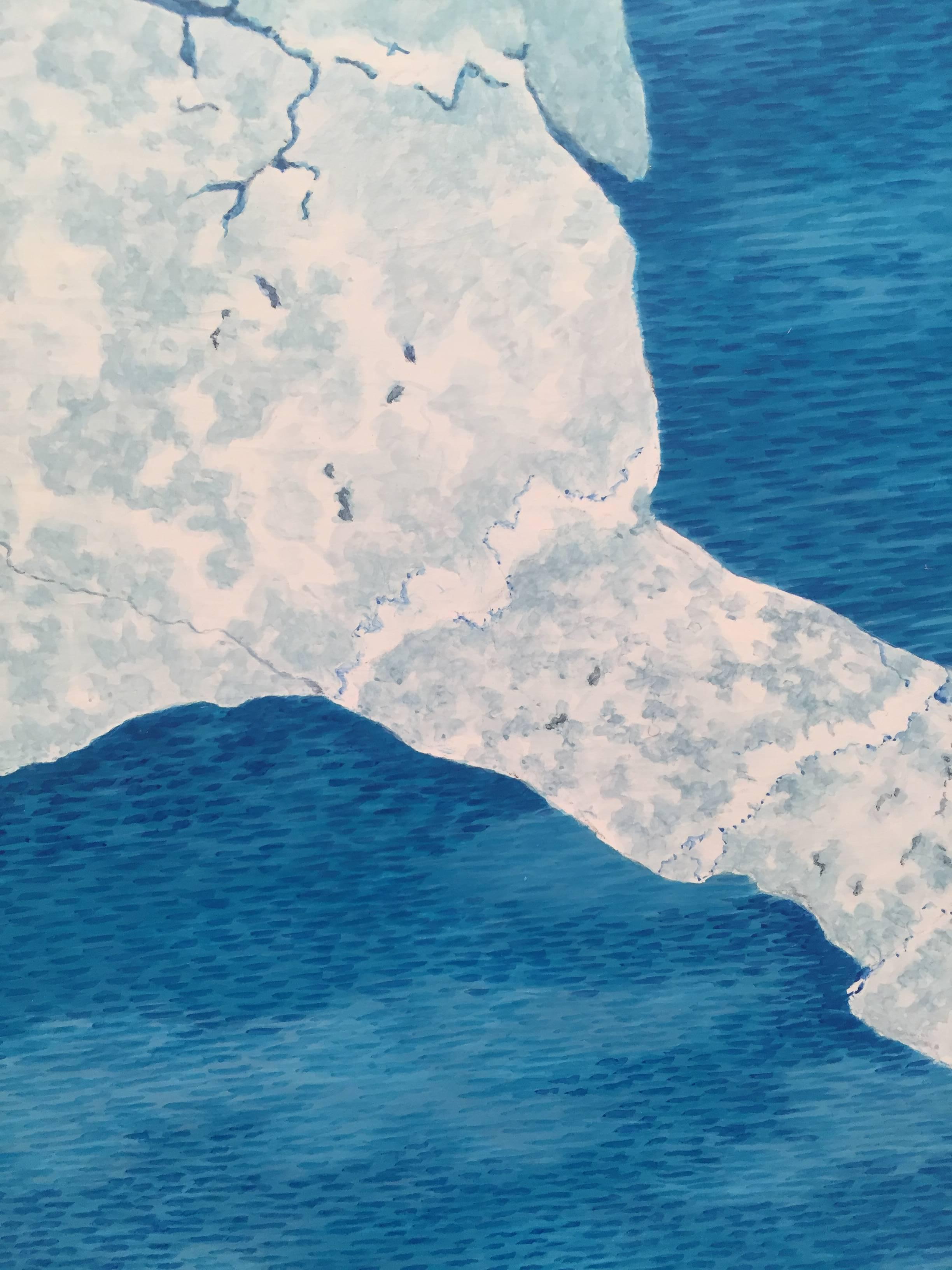 Alan Bray, Ice Dam, Casein on panel landscape painting, 2017 4