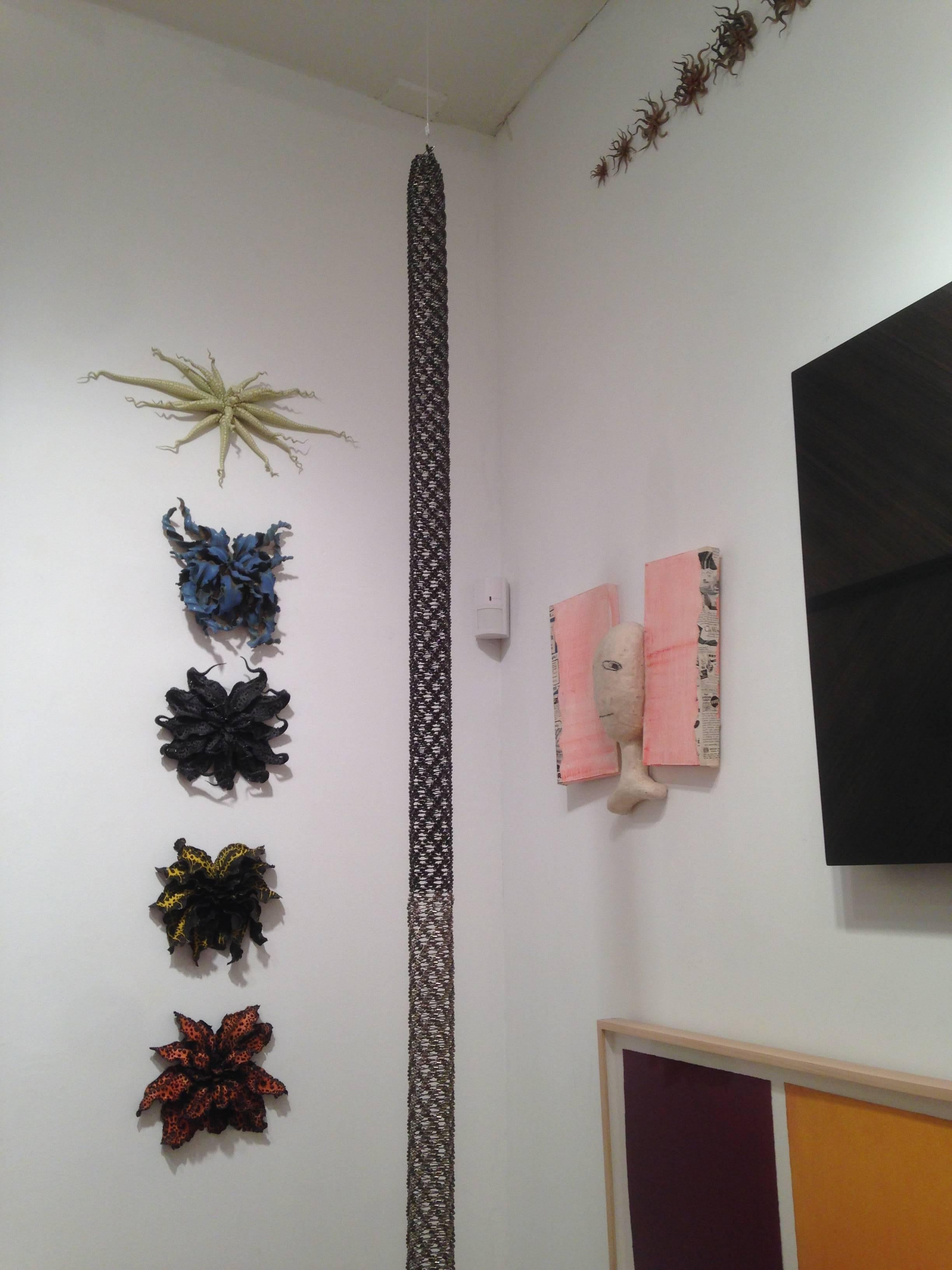 Tamiko Kawata, Long Piece, Abstract safety pin installation sculpture, 2011 3