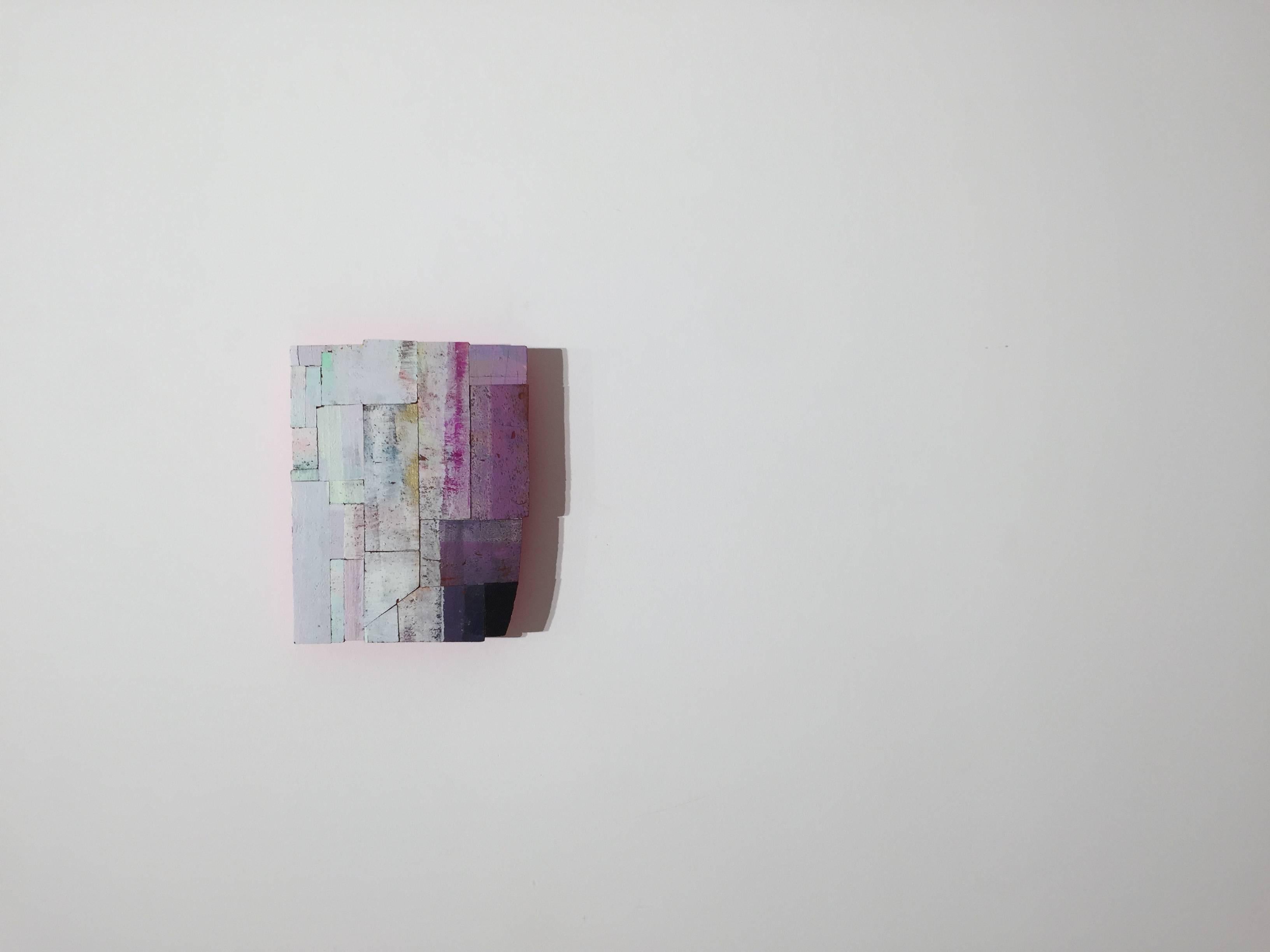 Joan Grubin, Detritus #33, Acrylic on pressed wood abstract wall sculpture, 2017 1
