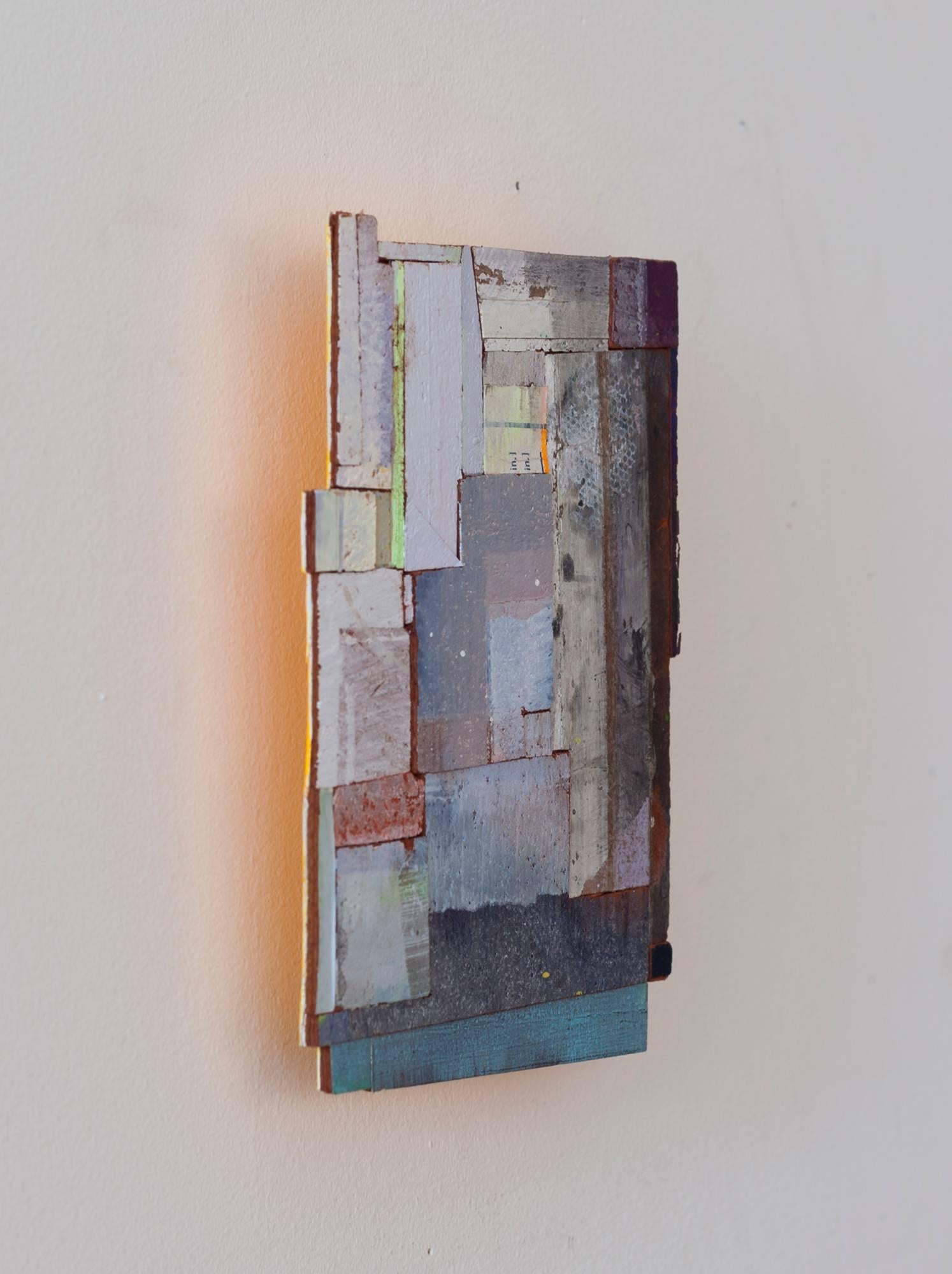 Joan Grubin, Detritus #33, Acrylic on pressed wood abstract wall sculpture, 2017 2