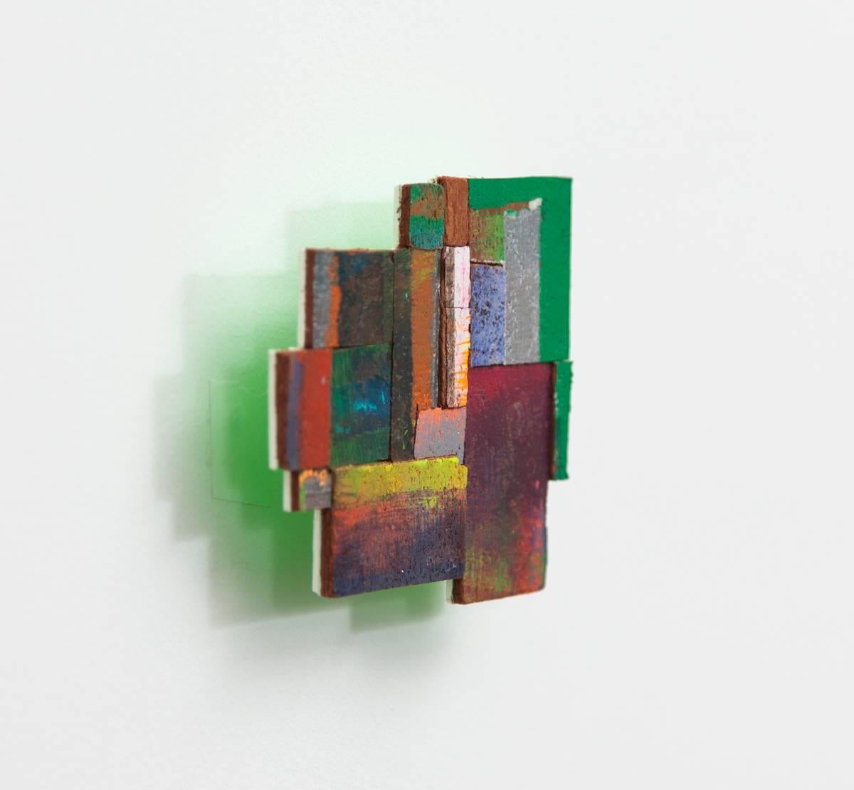Joan Grubin, Detritus #14, Acrylic on pressed wood abstract wall sculpture, 2015 1