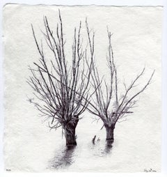 Dina Brodsky, Tree No. 120, July 30, 2016, Miniature ink on paper still life