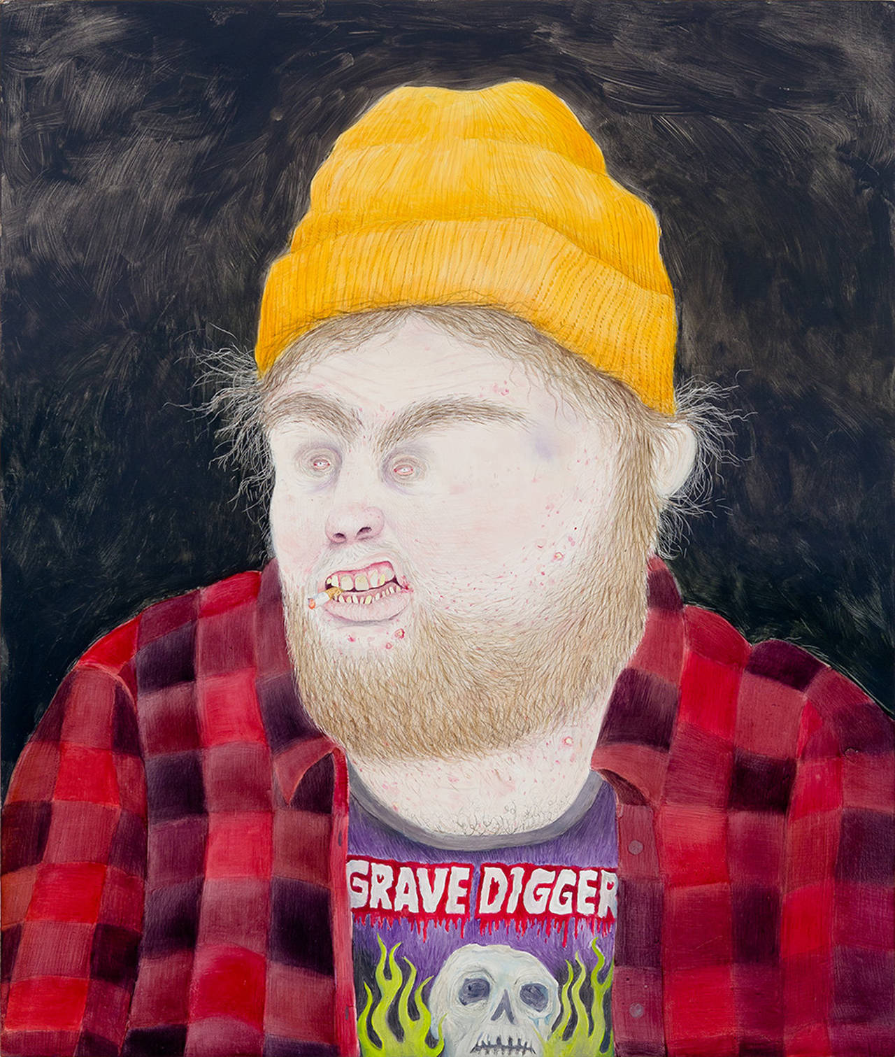 Rebecca Morgan Portrait Painting - Hunter or Hipster, Male