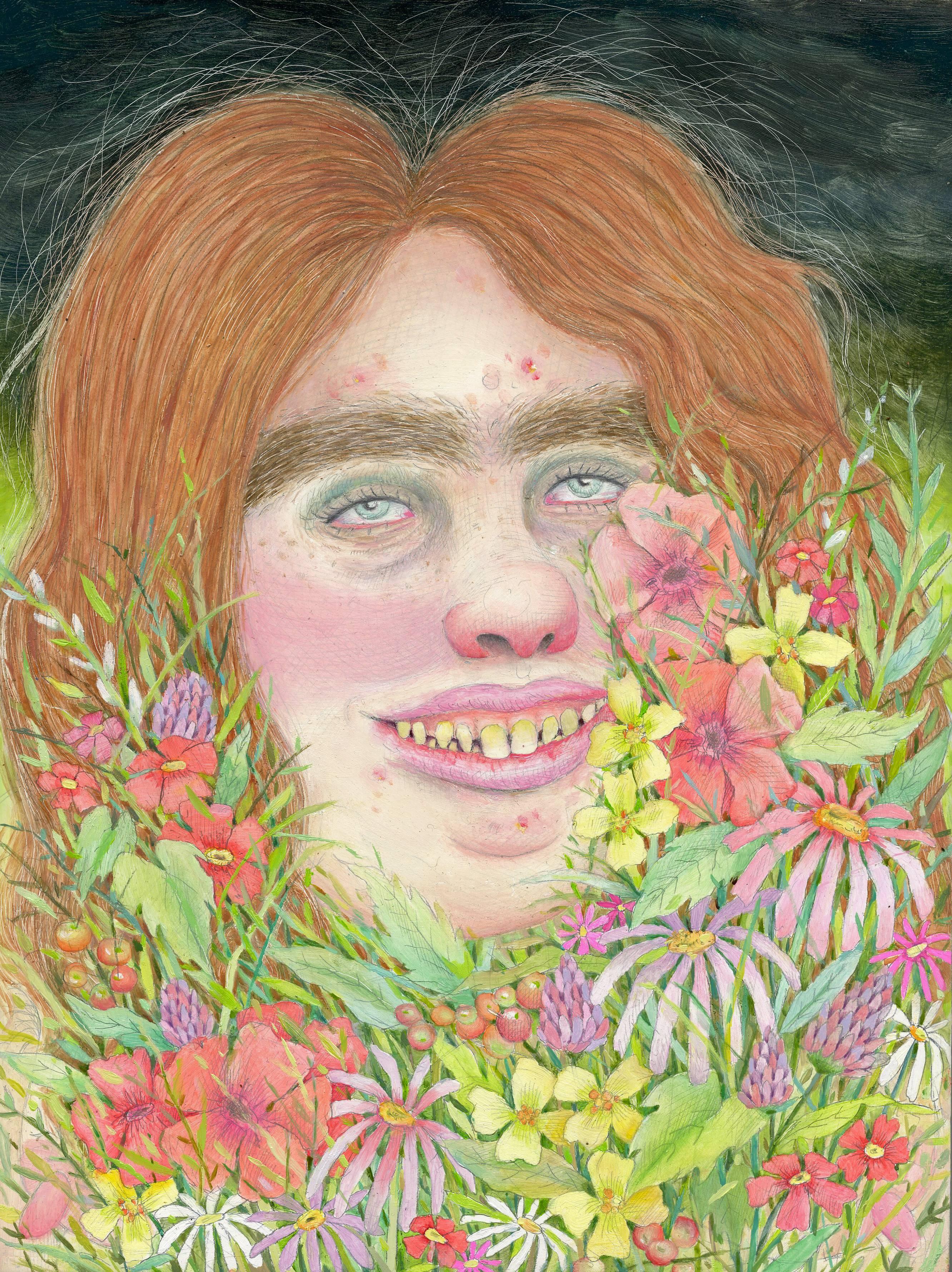 Rebecca Morgan Portrait Painting - Spring Bumpkin
